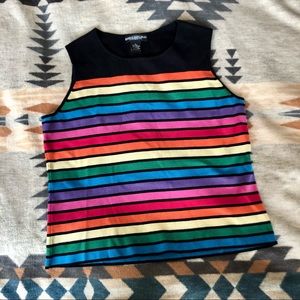 PRIDE 🌈 Rainbow 🌈 silk blend 90’s pride tank top